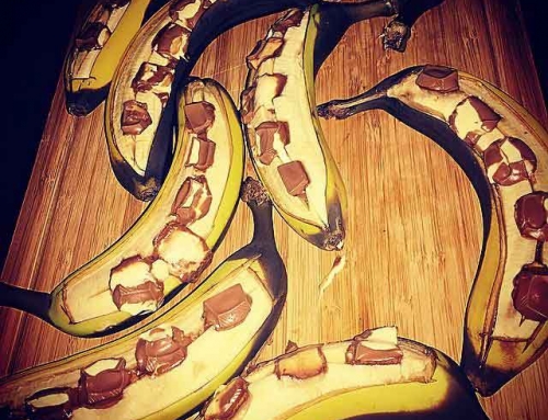 Banane mit Kinderschokolade